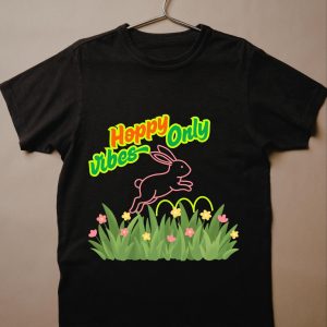 Hoppy Vibes Only Easter Bunny Shirt, Spring Graphic Tee, Easter Outfit
