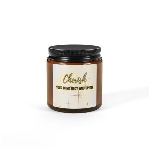 Cherish Mind Body Spirit Affirmation Candle, Self-Care, Wellness, Relaxation Decor