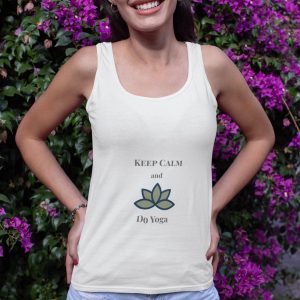 Keep Calm Do Yoga Tank Top, Lotus Flower Meditation Shirt, Spiritual Workout Apparel