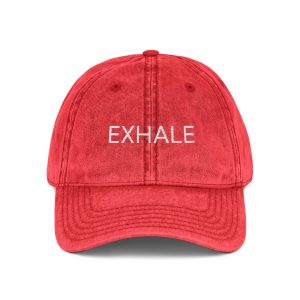 EXHALE Embroidered Distressed Baseball Cap | Minimal Wellness Summer Hat